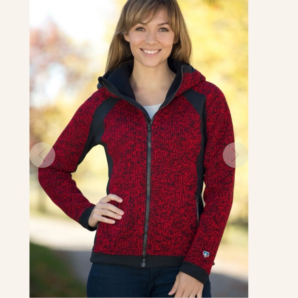 Women's Kuhl Ferrata Wool-Blend Sweater Jacket. Red and Black